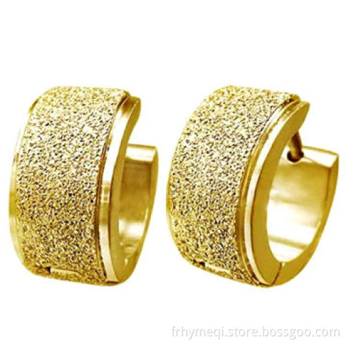 Surgical steel earrings with gold plating, frosting